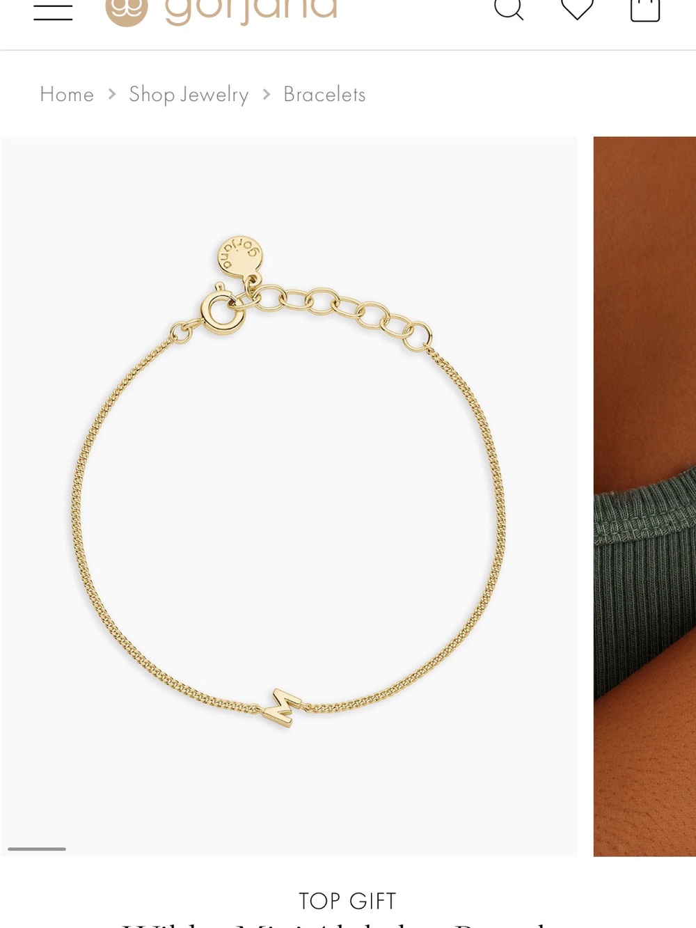 Gorjana wilder Mini “M” Alphabet Bracelet - Picture 4 of 8